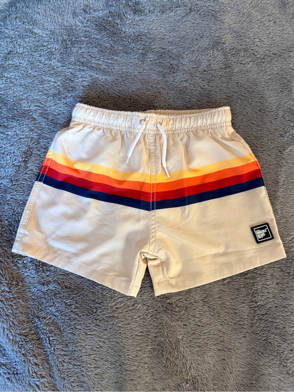 ❤️💙🧡 Knuckleheads Retro Stripe Swim Trunks • Size 6T❤️💙🧡